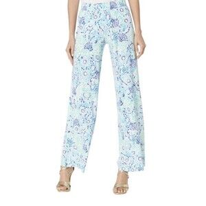 NWT Lilly Pulitzer Lorena Beeezy Palazzo Pants Blue Ibiza Size Small